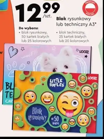 Biedronka Blok rysunkowy a3/50k. białych oferta