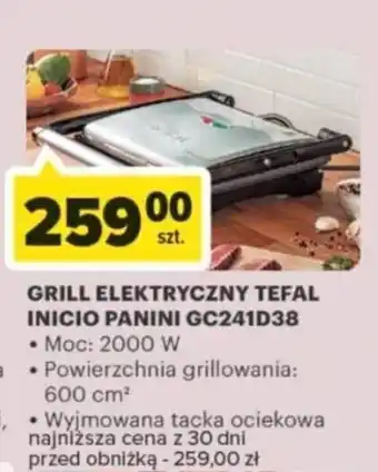 Carrefour GRILL ELEKTRYCZNY TEFAL INICIO PANINI GC241D38 oferta