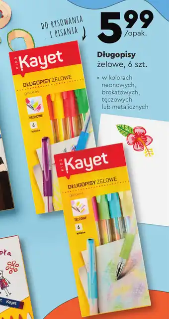 Biedronka Długopisy żelowe, 6 szt. oferta