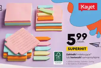 Biedronka Zakładki indeksujące lub karteczki samoprzylepne oferta