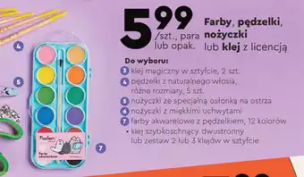 Biedronka Farby, pędzelki, nożyczki lub klej z licencją oferta