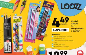 Biedronka Kredki, ołówki lub temperówka z gumką oferta
