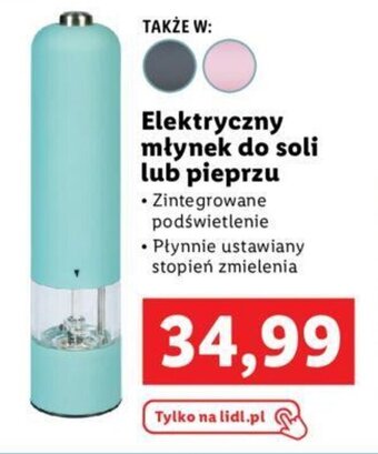 Lidl Elektryczny młynek do soli lub pieprzu oferta