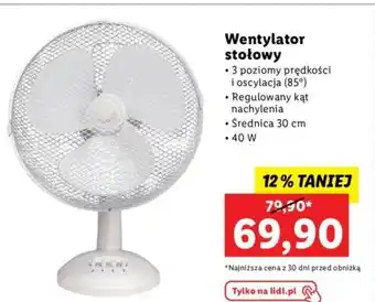 Lidl Wentylator stołowy oferta