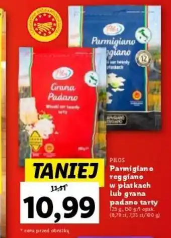 Lidl PILOS Parmigiano w płatkach lub grana padano tarty 125 g, 150 g oferta