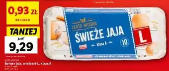 Lidl ZLOTA NIOSKA Świeże jaja, wielkość L, klasa A 10 szt./opak. oferta