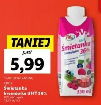 Lidl PILOS Śmietanka kremówka UHT 36% 330 ml oferta