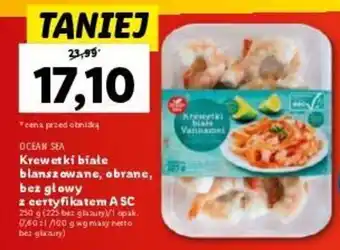 Lidl Krewetki białe blanszowane, obrane, bez głowy z certyfikatem A SC 250 g oferta