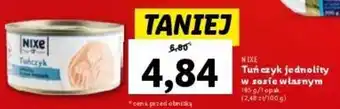 Lidl NIXE Tuńczyk jednolity w sosie własnym 195 g oferta