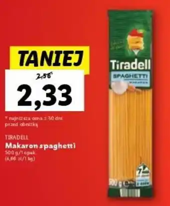 Lidl TIRADELL Makaron spaghetti 500 g oferta