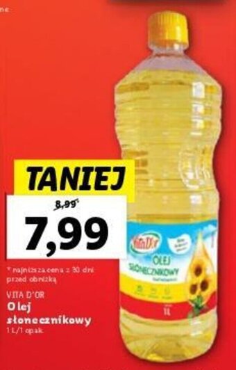 Lidl VITA D'OR Olej słonecznikowy 1 l oferta