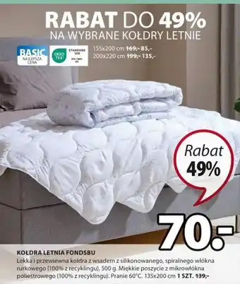 JYSK KOŁDRA LETNIA FONDSBU oferta