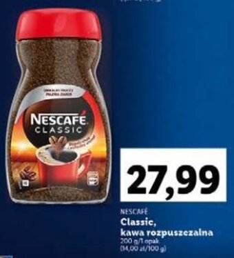 Lidl NESCAFÉ Classic, kawa rozpuszczalna 200 g oferta