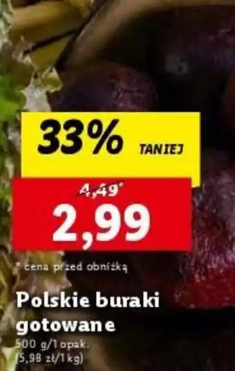 Lidl Polskie buraki gotowane 500 g oferta