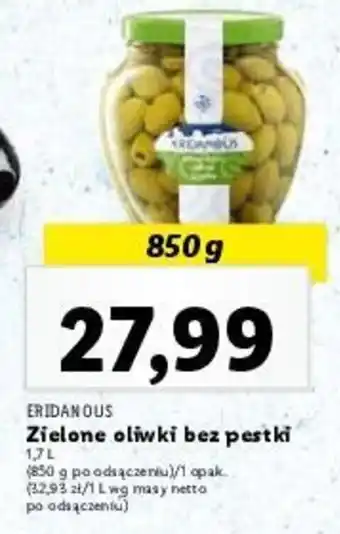 Lidl ERIDANOUS Zielone oliwki bez pestki 1,7 l oferta