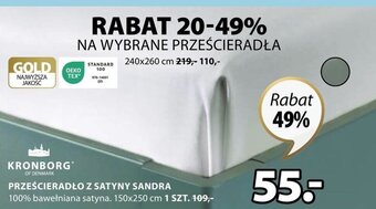 JYSK PRZEŚCIERADŁO Z SATYNY SANDRA oferta