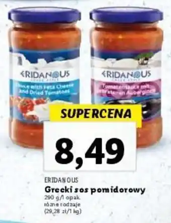 Lidl ERIDANOUS Grecki sos pomidorowy 290 g oferta