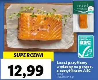 Lidl Łosoś pacyficzny wędzony na gorąco, z certyfikatem A SC 100 g oferta