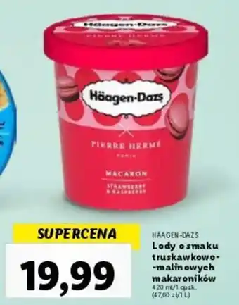 Lidl Häagen-Dazs Lody o smaku truskawkowo-malinowych makaroników 420 ml oferta