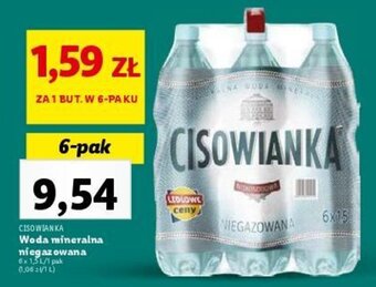 Lidl CISOWIANKA Woda mineralna niegazowana 6 x 1,5 L oferta