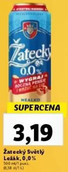 Lidl Žatecký Světlý Ležák, 0,0% 500 ml oferta