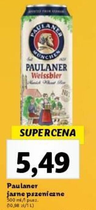 Lidl Paulaner jasne pszeniczne 500 ml oferta