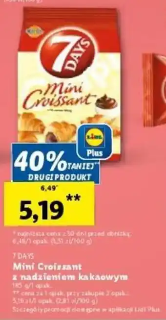 Lidl 7 DAYS Mini Croissant z nadzieniem kakowym 185 g oferta