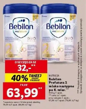 Lidl NUTRICIA Bebilon Profutura 2 mleko następne po 6. mies. 800 g oferta