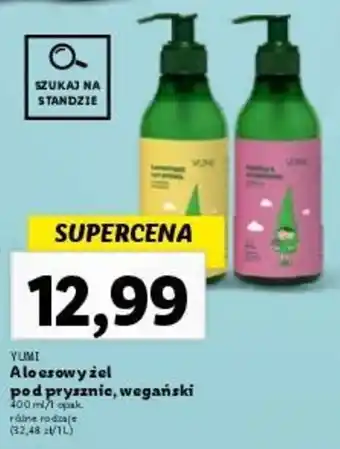 Lidl YUMI Aloesowy żel pod prysznic, wegański 400 ml oferta