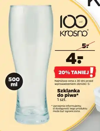 Netto Krosno Szklanka do piwa 500ml oferta