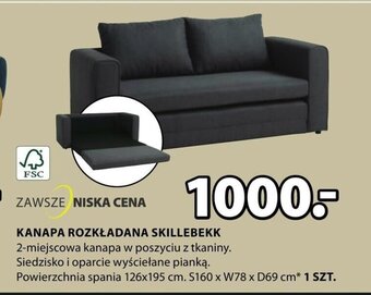 JYSK KANAPA ROZKŁADANA SKILLEBEKK oferta