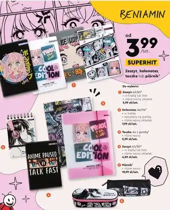 Biedronka Zeszyt a5/ 60k. kratka anime oferta