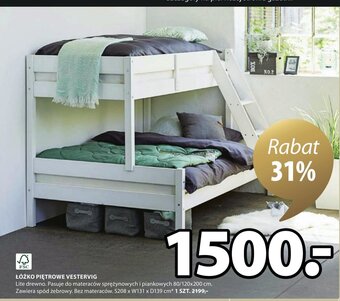 JYSK ŁÓŻKO PIĘTROWE VESTERVIG oferta