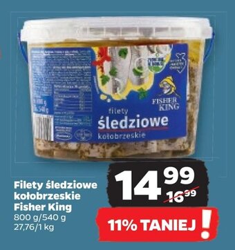 Netto Filety śledziowe kołobrzeskie Fisher King 800 g/540 g oferta