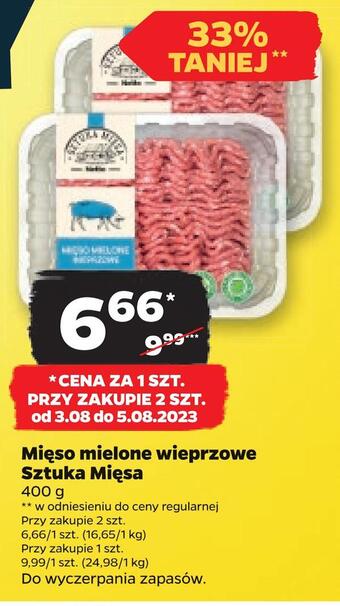 Netto Mięso mielone wieprzowe sztuka mięsa oferta