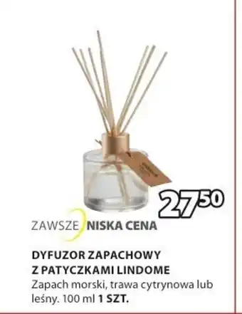 JYSK DYFUZOR ZAPACHOWY Z PATYCZKAMI LINDOME 100 ml oferta