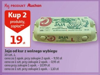 Auchan Jaja od kur z wolnego wybiegu 10 szt. oferta