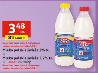 Auchan Mleko polskie świeże 2% tł. 1 l oferta