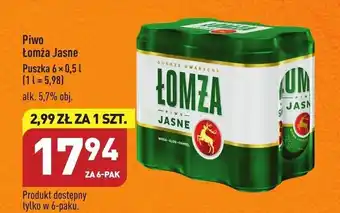 ALDI Piwo Łomża Jasne Puszka 6 × 0,5 l oferta