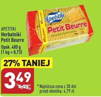 ALDI APETITKI Herbatniki Petit Beurre Opak. 400 g oferta