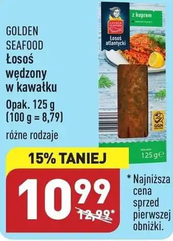 ALDI GOLDEN SEAFOOD Łosoś wędzony w kawałku 125g oferta