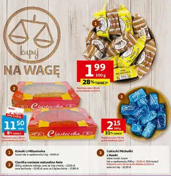 Auchan Ciastka owsiane naturalne Ania 500 g oferta