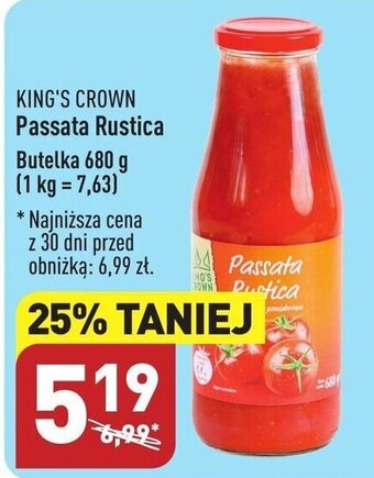 ALDI KING'S CROWN Passata Rustica 680 g oferta