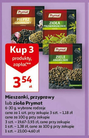 Auchan Mieszanki, przyprawy lub zioła Prymat 6-30 g oferta