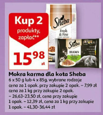 Auchan Mokra karma dla kota Sheba 6 x 50 g lub 4 x 85 g oferta