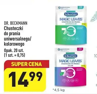 ALDI DR. BECKMANN Chusteczki do prania uniwersalnego/ kolorowego Opak. 20 szt. oferta