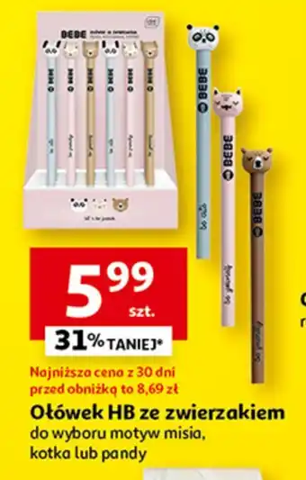 Auchan Ołówek ze zwierzaczkiem oferta
