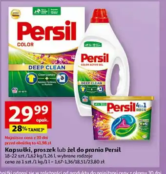 Auchan Kapsułki, proszek lub żel do prania Persil 18-22 szt./1,62 kg/1,26 l oferta