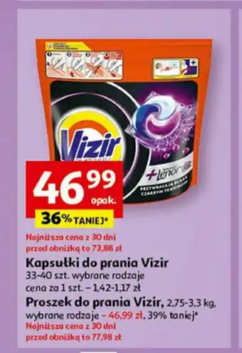 Auchan Kapsułki do prania Vizir 33-40 szt. oferta