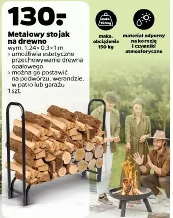 Netto Metalowy stojak na drewno wym. 1,24x0,3x1m oferta